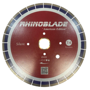 Rhinoblade 7.4 American Version 16-inch diamond blade – chip-free cut on Dekton slab